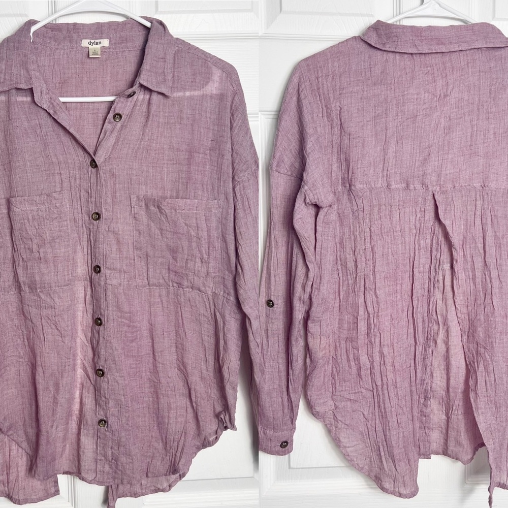 Dylan | Mauve Color Hi Slit Back Button Down S